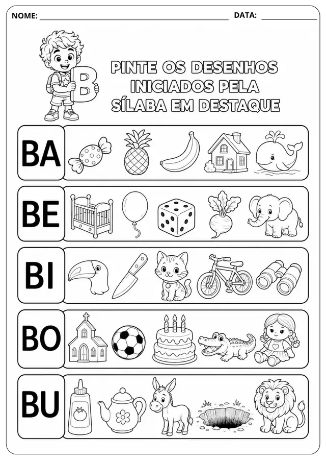 Prévia da atividade Sílaba Inicial: B